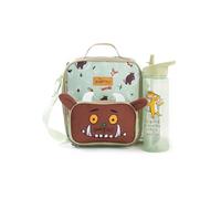 Gruffalo The Friends - Set di borsa per il pranzo e bottiglia per bambini in verde | Design con il volto | Manico con cerniera e tracolla regolabile | Merchandising