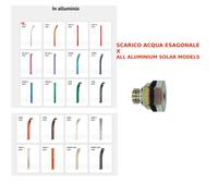 Gruippo di Scarico Esagonale in Alluminio Ricambio originale per Docce ARKEMA compatibile ALL ALUMINIUM SOLAR MODELS cromo