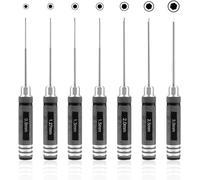 Gruiqrd Set di 7 cacciaviti esagonali, set di cacciaviti RC, set di cacciaviti esagonali (0,9 mm, 1,27 mm, 1,3 mm, 1,5 mm, 2,0 mm, 2,5 mm, 3,0 mm) per modelli radiocomandati, auto, barca,