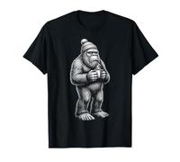 Grumpy Bigfoot Bere caffè Divertente Sasquatch Amante del caffè Maglietta