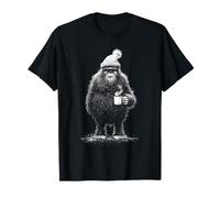 Grumpy Bigfoot Bere caffè Yeti Sasquatch Amante del caffè Maglietta