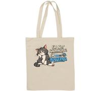 Grumpy Cat che esprime lo stato di buffering sociale borsa in cotone naturale bianco