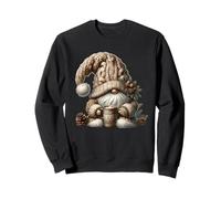 Grumpy Christmas GNOME Graphic with Knit Hat And Hot Cocoa Felpa