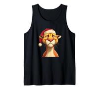 Grumpy Cougar Cat con Cappello di Natale Canotta