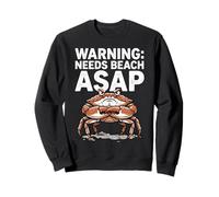 Grumpy Crab Needs Beach ASAP Funny Summer Design Felpa