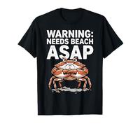 Grumpy Crab Needs Beach ASAP Funny Summer Design Maglietta