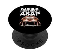 Grumpy Crab Needs Beach ASAP Funny Summer Design PopSockets PopGrip Adesivo
