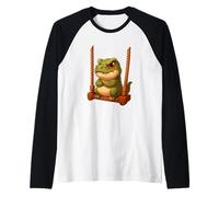 Grumpy Dinosaur e TRex su Playground Swing Maglia con Maniche Raglan