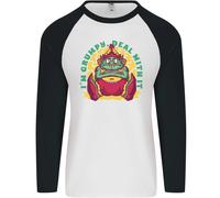 Grumpy Elf Divertente Anti Natale Bah Humbug Uomo L/S Maglietta Baseball
