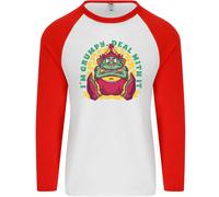 Grumpy Elf Divertente Anti Natale Bah Humbug Uomo L/S Maglietta Baseball