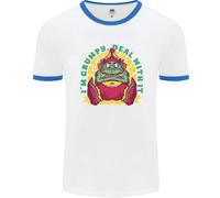 Grumpy Elf Divertente Anti Natale Bah Humbug Uomo Ringer T-Shirt