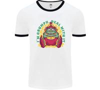 Grumpy Elf Divertente Anti Natale Bah Humbug Uomo Ringer T-Shirt