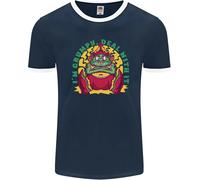 Grumpy Elf Divertente Anti Natale Bah Humbug Uomo Ringer T-Shirt FotL