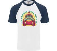 Grumpy Elf Divertente Anti Natale Bah Humbug Uomo S/S Baseball T-Shirt
