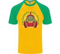 Grumpy Elf Divertente Anti Natale Bah Humbug Uomo S/S Baseball T-Shirt