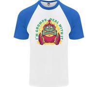 Grumpy Elf Divertente Anti Natale Bah Humbug Uomo S/S Baseball T-Shirt