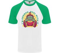 Grumpy Elf Divertente Anti Natale Bah Humbug Uomo S/S Baseball T-Shirt