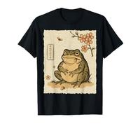 Grumpy Frog Butterfly: Inchiostro Giapponese Cherry Blossom Art Maglietta