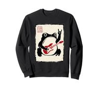 Grumpy Frog Chitarra Elettrica Rock Music Japanese Ink Art Felpa