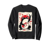 Grumpy Frog Chitarra Elettrica Rock Music Japanese Ink Art Felpa