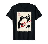 Grumpy Frog Chitarra Elettrica Rock Music Japanese Ink Art Maglietta