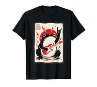 Grumpy Frog Chitarra Elettrica Rock Music Japanese Ink Art Maglietta
