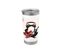 Grumpy Frog Chitarrista Musica Rock Giapponese Woodblock Art Bicchiere termico in acciaio inox doppia parete