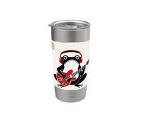Grumpy Frog Chitarrista Musica Rock Giapponese Woodblock Art Bicchiere termico in acciaio inox doppia parete