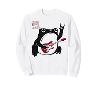 Grumpy Frog Divertente Chitarra Musica Rock Anime Giapponese Felpa