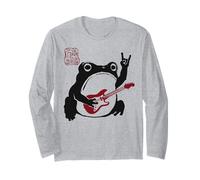Grumpy Frog Divertente Chitarra Musica Rock Anime Giapponese Maglia a Manica