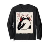 Grumpy Frog Divertente Rock Music Anime Giapponese Maglia a Manica
