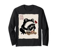 Grumpy Frog Divertente Sushi E Salsa di Soia Anime Giapponese Maglia a Manica
