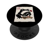 Grumpy Frog Divertente Sushi E Salsa Di Soia Anime Giapponese PopSockets PopGrip Adesivo