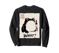 Grumpy Frog Funny What? Creepy Frog Knife Anime Giapponese Felpa