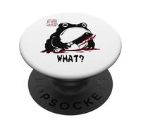 Grumpy Frog Funny "WHAT?" Creepy Frog Knife Anime Giapponese PopSockets PopGrip Adesivo