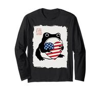 Grumpy Frog Japanese Men Women Kids 4th of July Maglia a Manica