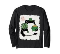 Grumpy Frog Japanese Men Women Kids St. Patrick's Day Maglia a Manica
