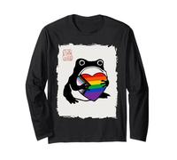 Grumpy Frog Japanese Men Women Pride Month Maglia a Manica