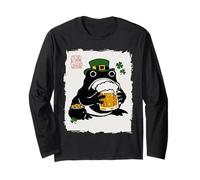 Grumpy Frog Japanese Men Women St. Patrick's Day Beer Maglia a Manica