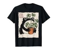 Grumpy Frog Monstera Variegata Amante delle Piante d'appartamento Giapponese Maglietta con Stampa Grafica Economica