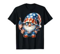Grumpy Gnome Grandpa With American Flag For Funny July 4th Maglietta