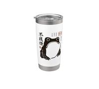 Grumpy Japanese Frog Funny Vintage Graphic Bicchiere termico in acciaio inox doppia parete