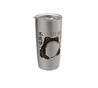 Grumpy Japanese Frog Funny Vintage Graphic Bicchiere termico in acciaio inox doppia parete