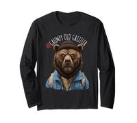 Grumpy Old Grizzler Funny Bear Design per Uomo Maglia a Manica