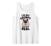 Grumpy Pug Coffee Lover Keeping It Real Sarcastico Cane Umorismo Canotta