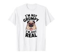 Grumpy Pug Coffee Lover Keeping It Real Sarcastico Cane Umorismo Maglietta
