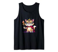 Grumpy Royal Cat Graphic Tee - Maglietta Divertente per Amanti dei Gatti Canotta