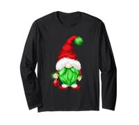 Grumpy Santa with Xmas Tree Ball Funny Anti Christmas GNOME Maglia a Manica