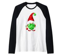 Grumpy Santa with Xmas Tree Ball Funny Anti Christmas GNOME Maglia con Maniche Raglan