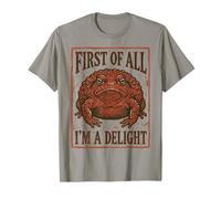 Grumpy Toad Woodcut First of all I'm A Delight Sarcastic Art Maglietta